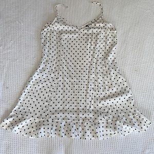 H&M black and white polka dot dress size M
